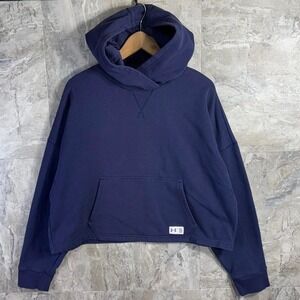 Womens UA Under Armour Navy Blue Playback Oversized Fleece Hoodie Medium